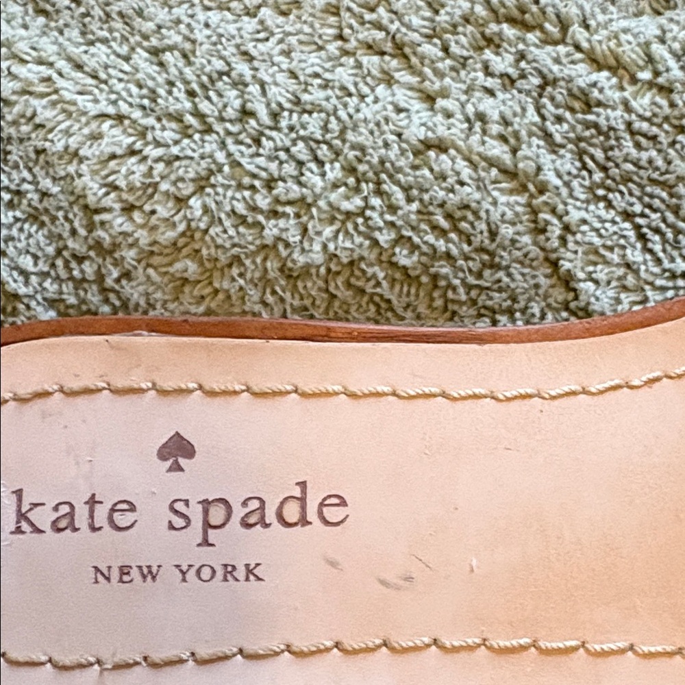 Kate Spade Navy DenimnFringe Sandals with Gold Accents size 7.5 - Picture 2 of 5